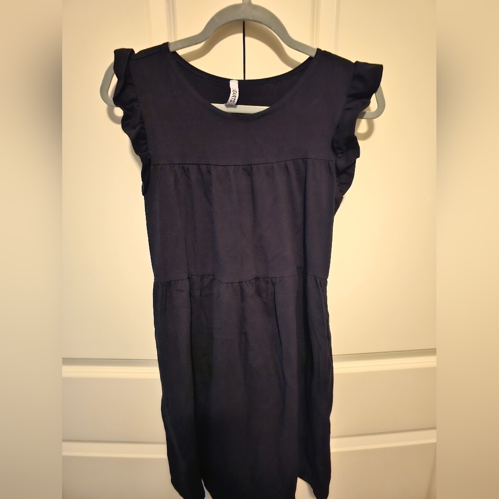 2 Hearts Ruffle Cap Sleeve Midi Dress